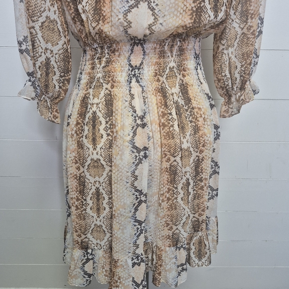 Maje Snake Print Sheer Mini Dress Size S (1) - Picture 8 of 14